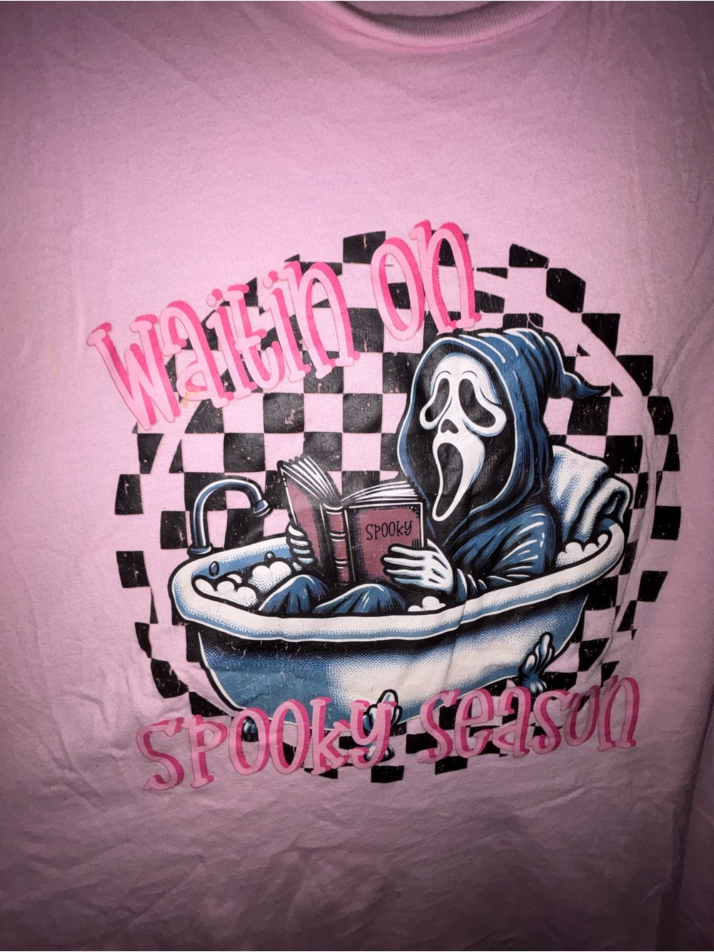 Bella Canvas Pink Graphic 'Waitin On Spooky Season' Tee